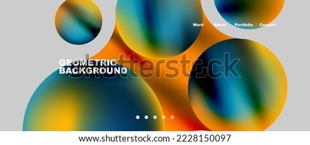 Flowing gradient colors and round elements and circles. Vector illustration for wallpaper, banner, background, leaflet, catalog, cover, flyer