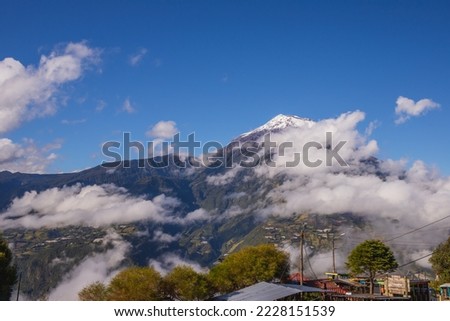 landscape of the tungurahua volcano in Ecuador