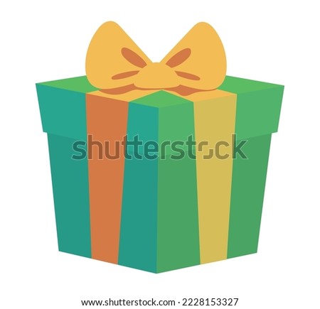 green gift box icon isolated