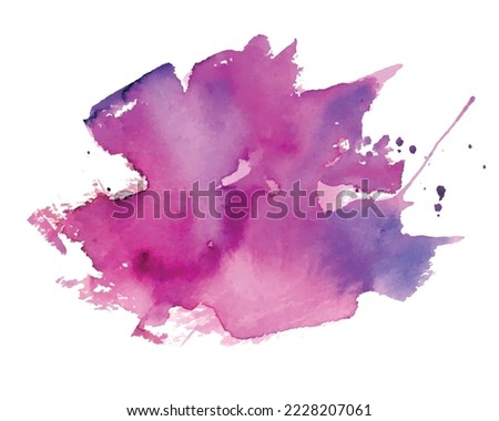purple watercolor wet hand painted splatter background vector 