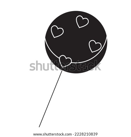 Lollipop Valentine Vector Icon Illustration