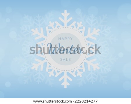 winter sale vector banner design. nowflakes on abstract blue pattern background. vector illustration
