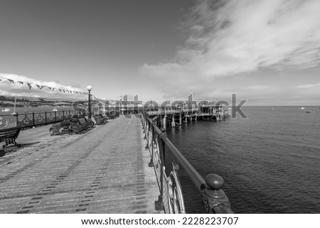 Black and white photo of Swanage pier in Dorset