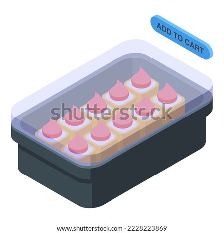 Online cake deliver icon isometric vector. Order delivery. App service