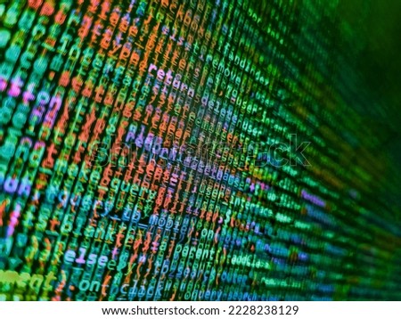 Programmer typing new lines of HTML code. Programming of Internet website. Displaying program code on computer. Modern technology background. The way to tell i love you. Software background. Trendy