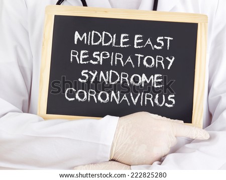Middle east respiratory syndrome coronavirus Royalty-Free Stock Photo #222825280