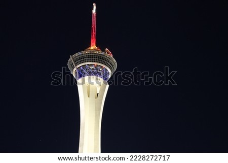 Stratosphere tower in Las Vegas, NV Royalty-Free Stock Photo #2228272717