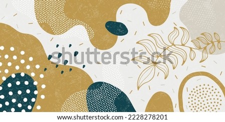 Cute doodle pattern background with abstract shapes.