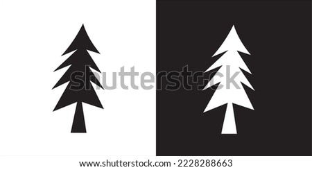 black and white fir tree vector