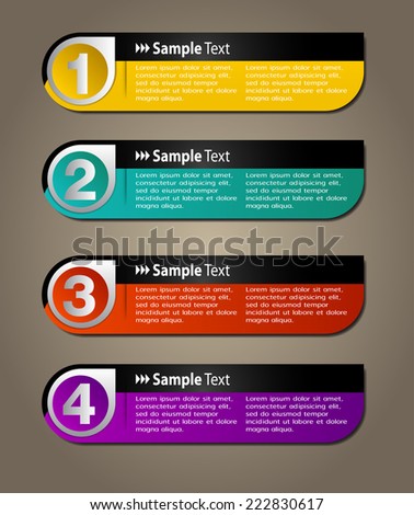 colorful modern text box template for website computer graphic and internet, numbers. label