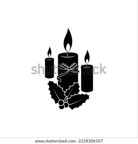 Merry christmas candle wreath icon