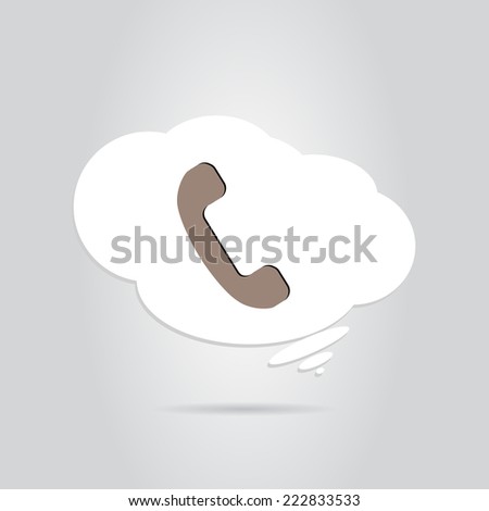 The handset of the phone as a button. Made in vector