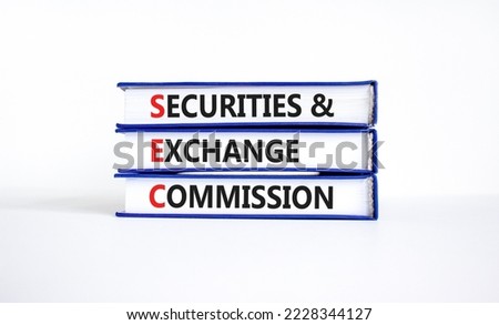 SEC securities and exchange commission symbol. Concept words SEC securities and exchange commission on books on beautiful white background. Business SEC securities exchange commission concept.