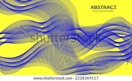 Blue and yellow vector texture with wavy lines. Decorative repetitive illustrations with narrow lines. The pattern can be used for websites, presentations, booklets, leaflets