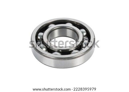 Ball Bearings isolated on white background.  Royalty-Free Stock Photo #2228395979