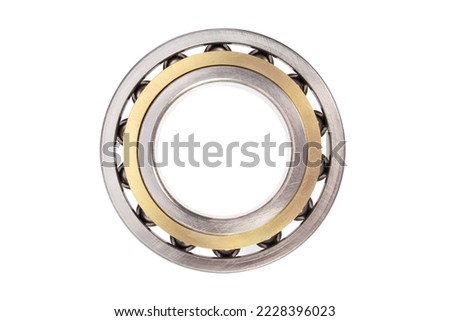 Ball Bearings isolated on white background.  Royalty-Free Stock Photo #2228396023