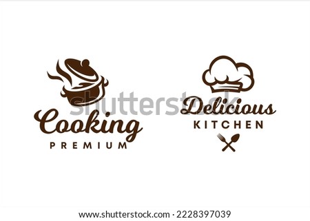 Chef cooking bakery logo premium