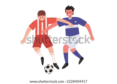 Soccer players chasing ball vector image