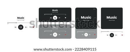 Set of music players for melodies, sounds, ringtones and more. Royalty-Free Stock Photo #2228409115