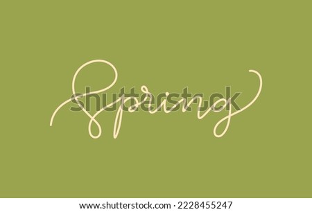 spring season word lettering design in continuous line drawing vector