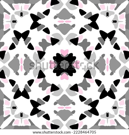 Seamless abstract geometric elements bandana scatf fabric pattern square shape background
