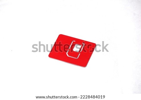 red color sim slot isolated on white background