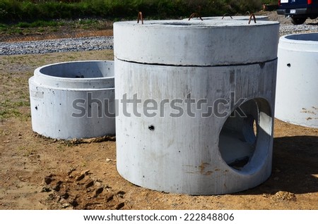 Construction site concrete manhole for site drainage