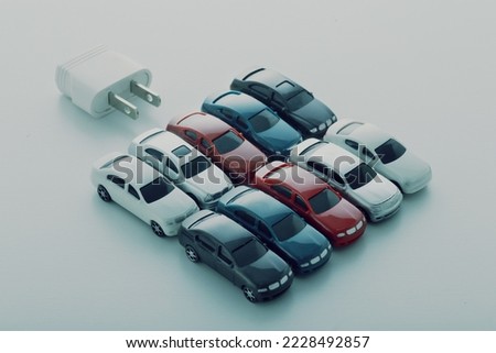 A model diorama of an eco-friendly electric car