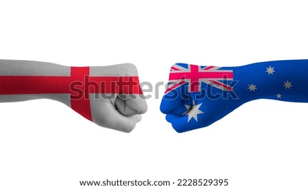 Australia VS England hand flag Man hands patterned football world cup
