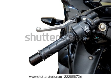A grey of motorcycle lever Clutch isolated on white Royalty-Free Stock Photo #222858736