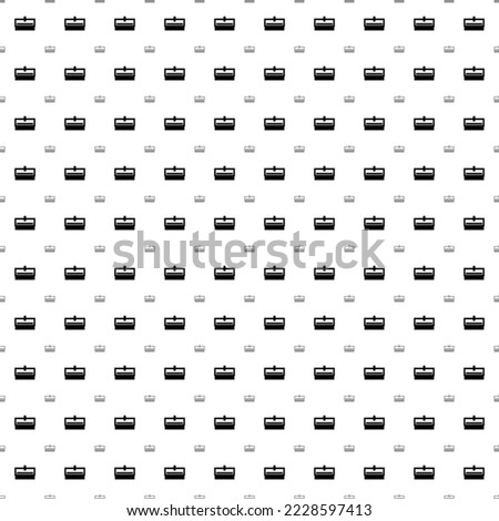 Square seamless background pattern from black cnc machine symbols are different sizes and opacity. The pattern is evenly filled. Vector illustration on white background