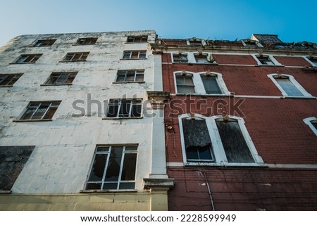 Derelict buildings in Bristol City Centre Royalty-Free Stock Photo #2228599949