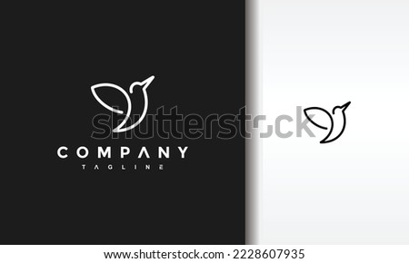 simple hummingbird line black logo