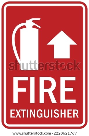 fire emergency fire extinguisher sign and label