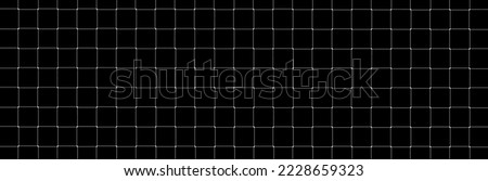 Net texture pattern on black background. Net texture pattern for backdrop and wallpaper. Realistic net pattern with white squares. Geometric background, vector illustration