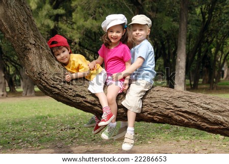 Group of children in park Royalty-Free Stock Photo #22286653