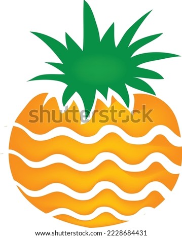Summer fruits for healthy lifestyle. Pineapple fruit. Vector illustration cartoon flat icon isolated on white.	