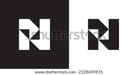 Minimal NP logo. Icon of a PN letter on a luxury background. Logo idea based on the NP monogram initials. Professional variety letter symbol and PN logo on black and white background.