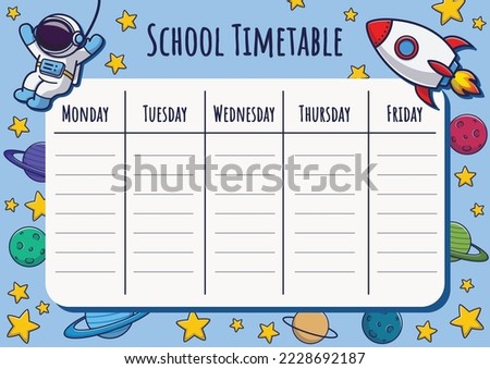 School timetable. Space. Vector design. Royalty-Free Stock Photo #2228692187
