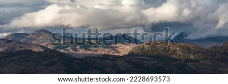 Panorama picture with beautiful view in British Columbia in fall