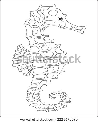 seahorse coloring page for kids and adults