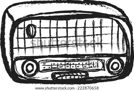 doodle old wooden radio