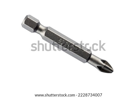 Screwdriver bit isolated on a white background. Screwdriver bit Royalty-Free Stock Photo #2228734007