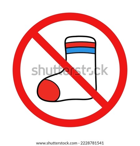 No Sock Sign on White Background