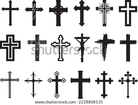 Religious CROSS BUNDLE, Jesus Christ, Old Rugged Cross , Christian, Religious , ClipArt, Crosses, Catholic Cross, Silhouette, Faith Cross Royalty-Free Stock Photo #2228808135