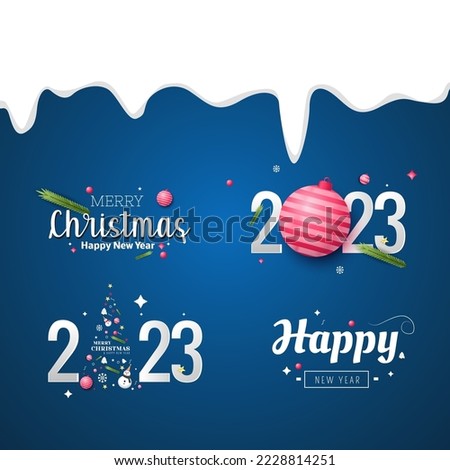 decoration set of christmas gift template. merry christmas and happy new year ournament