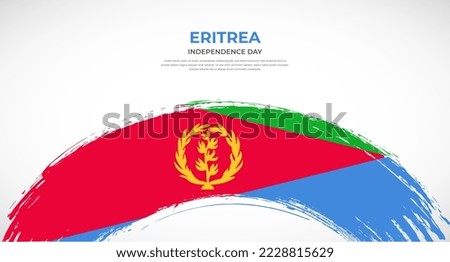 Abstract brush flag of Eritrea in rounded brush stroke effect vector illustration