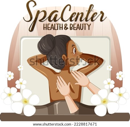 Spa center text for banner or poster design illustration