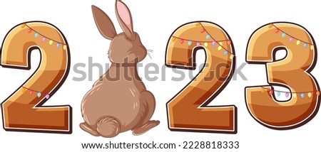 Happy new year 2023 rabbit year illustration