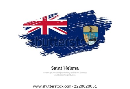 Modern brushed patriotic flag of Saint Helena country with plain solid background